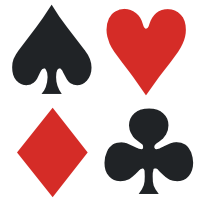 The four Anglo-American playing card suits: spades, hearts, clubs and diamonds.
