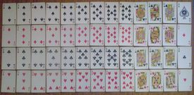 A set of 52 playing cards.